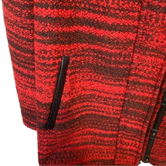 Mackage Marled Wool Blend Leather Trim Coat - Picture 12 of 14